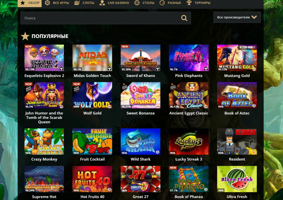 Игровое разнообразие в Riobet Casino
